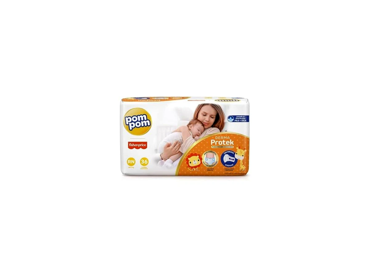 Fralda Pom Pom Derma Protek Jumbo RN 36 Unidades